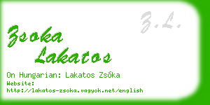 zsoka lakatos business card